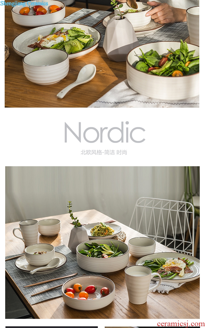Ijarl million jia Nordic contracted bowl dish dish kitchen ceramic tableware suit box weston 42 personality
