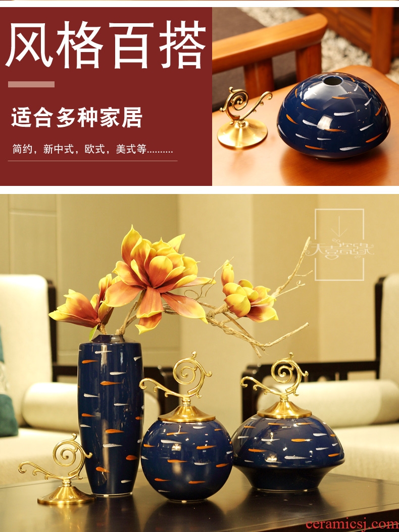 Modern American light much creative ceramic decoration vase, the sitting room porch ark TV ark home furnishing articles