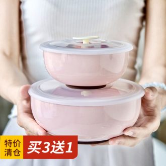 Million fine ceramic preservation bowl of microwave oven for sealing preservation box package with cover large bento lunch box