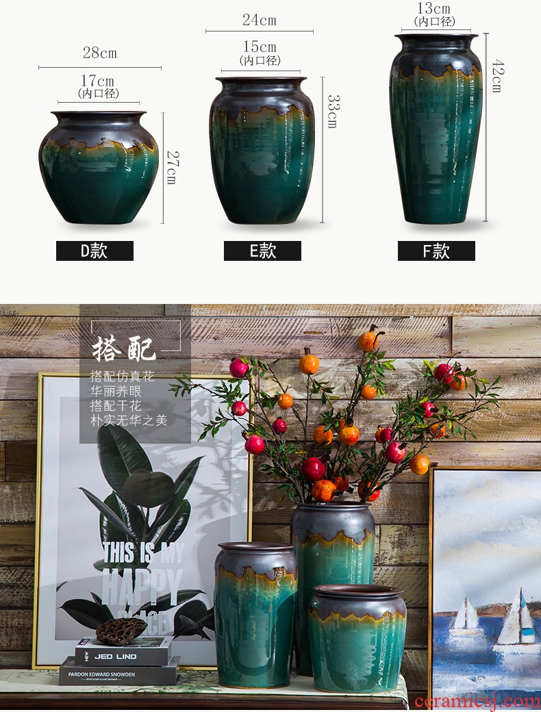 Jingdezhen ceramic new Chinese vase furnishing articles sitting room put dry flower lucky bamboo kind of fleshy potted flower flower