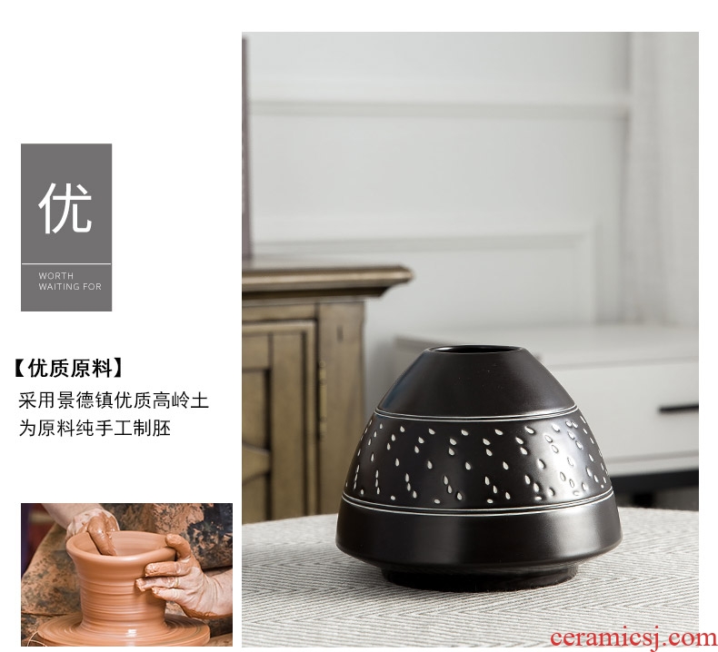 Jingdezhen ceramic creative floret bottle Nordic dried flower adornment place to live in the sitting room TV ark decoration arranging flowers