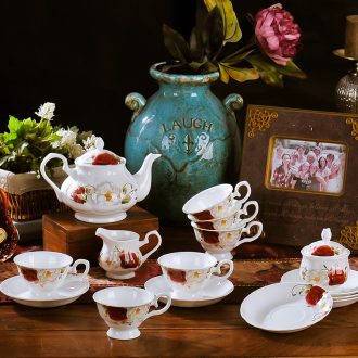 Ceramic coffee cup suit European contracted phnom penh bone porcelain coffee cup tea cups and saucers afternoon tea set