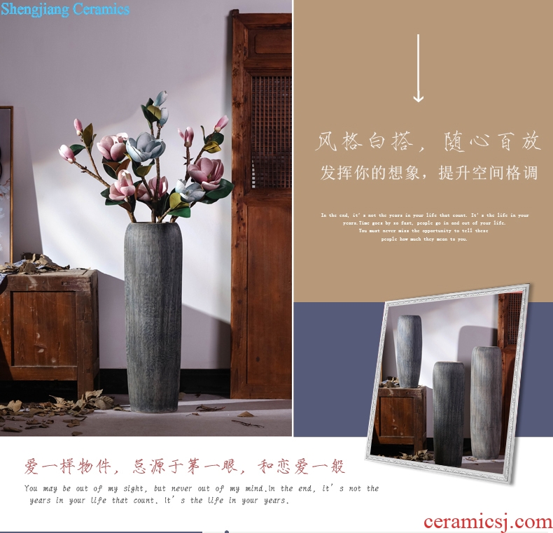 Jingdezhen ceramic vase landing simulation flower suit sitting room porch large Chinese style restoring ancient ways is contracted flower arranging furnishing articles