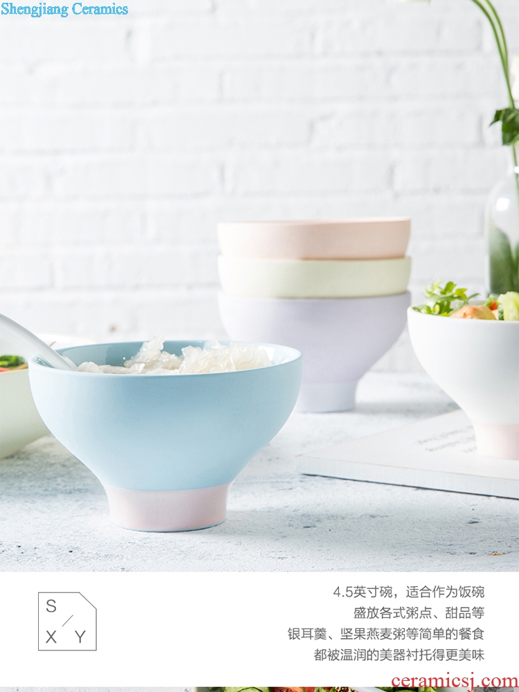 Ijarl million jia creative Korean fresh ceramic salad bowl bowl household utensils lovely xuan month noodles in soup bowl