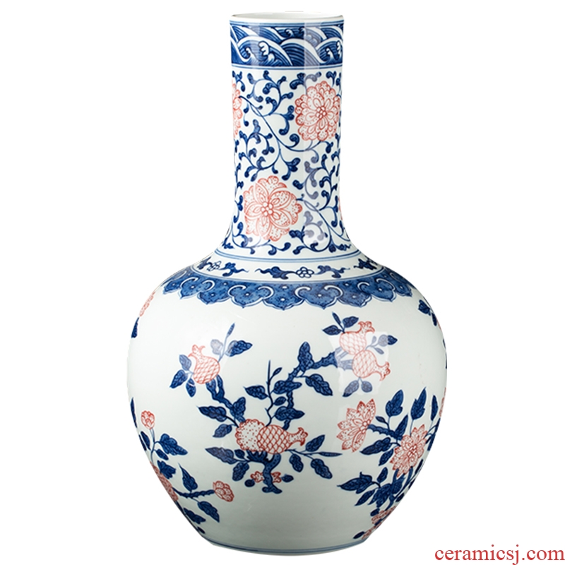 Jingdezhen blue and white ceramics celestial antique porcelain vase sitting room place household decoration modern TV ark