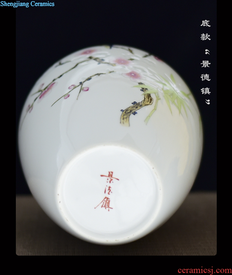 Jingdezhen ceramics new Chinese hand-painted dried flower vases, flower arrangement bedroom household furnishing articles the sitting room porch decoration