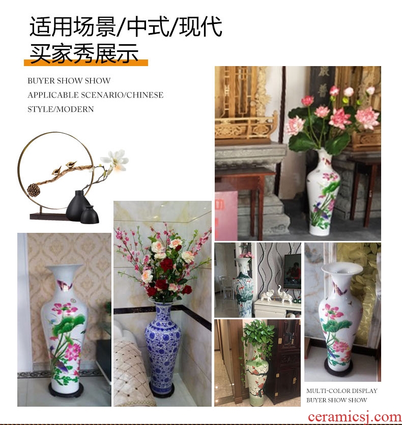 Jingdezhen ceramics of large vases, hand-painted potted european-style flower arrangement sitting room adornment is placed in porch sweets