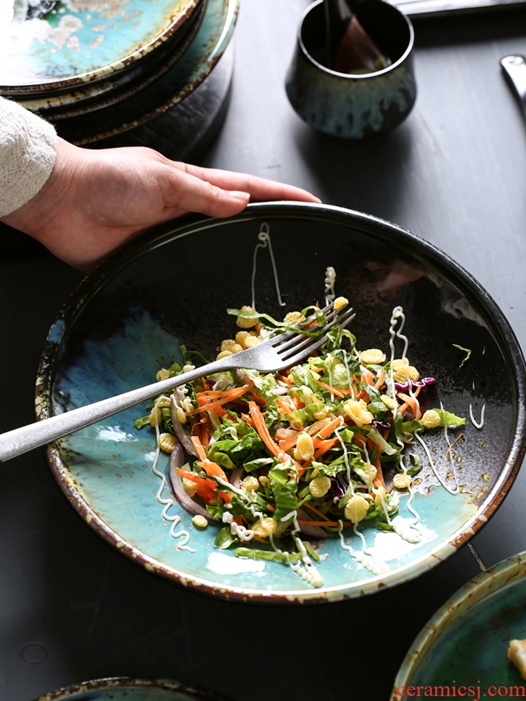 East glory 0 plate the handmade ceramic flat tray European contracted circular artists in the steak restaurant dish