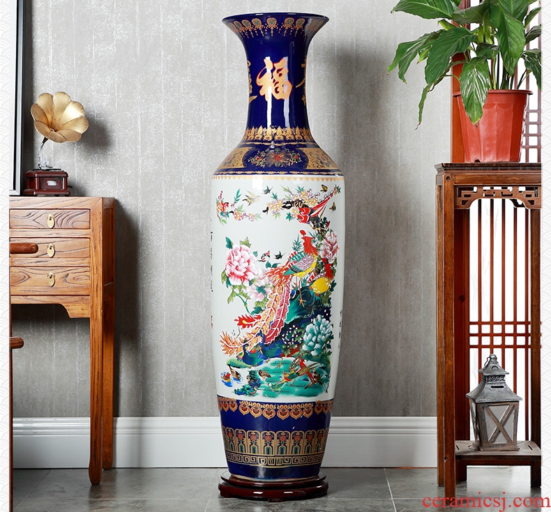 Jingdezhen ceramics blooming flowers large vases, flower arrangement sitting room hotel opening landing decoration as furnishing articles