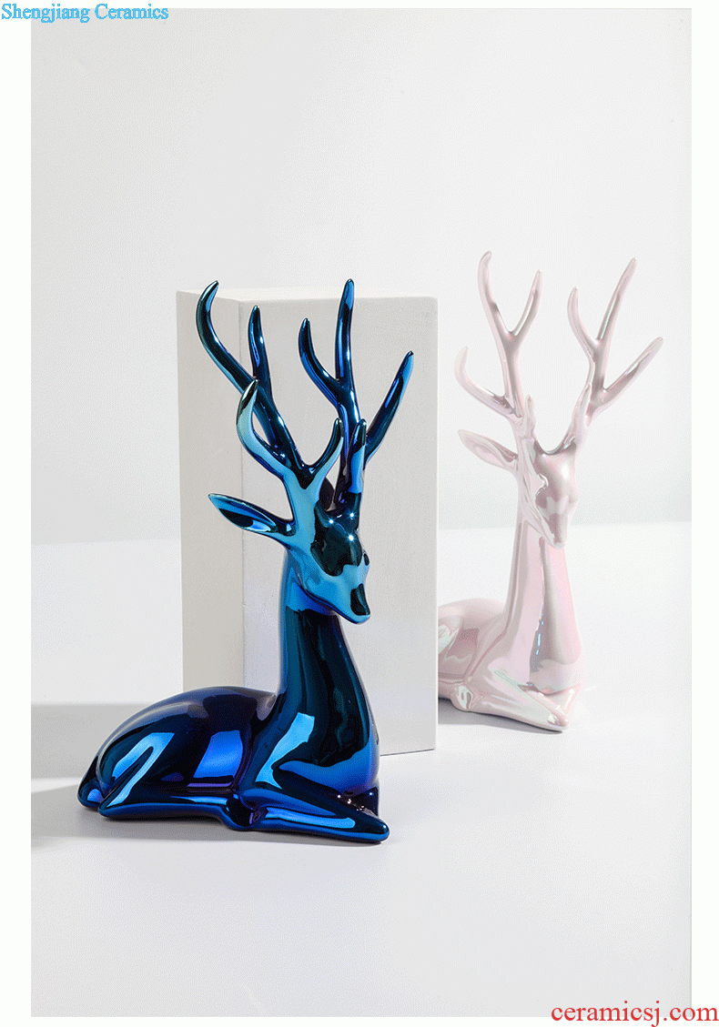 High Angle deer creative tea pet home decoration ceramic tea set tea ceremony decorative furnishing articles