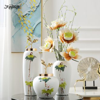 The new Chinese vase furnishing articles ceramic hand-painted vases desktop arranging flowers sitting room adornment table, TV ark furnishings
