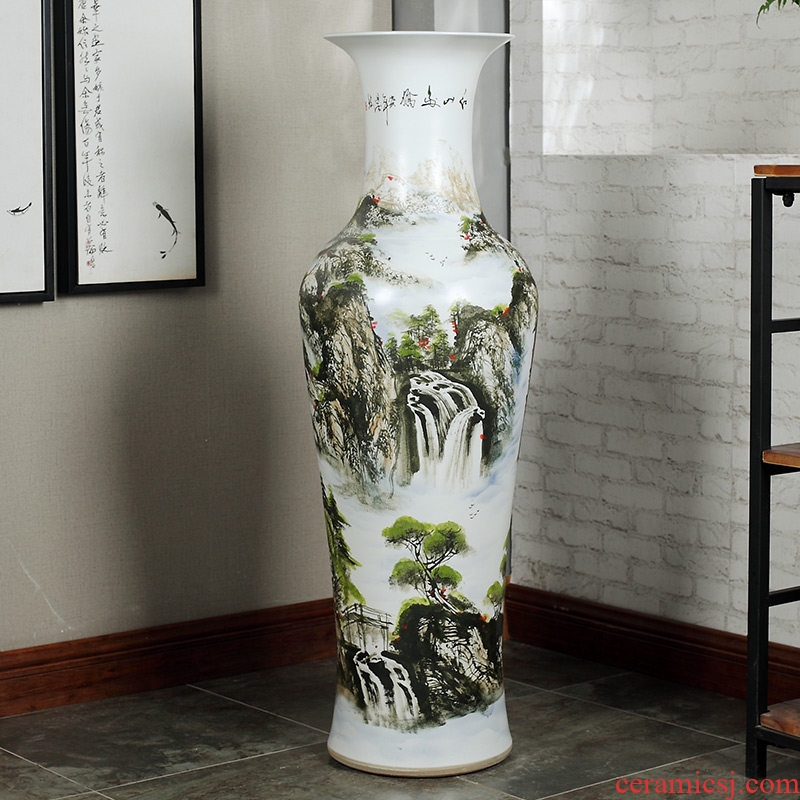 Jingdezhen ceramics of large vases, antique hand-painted carving peony hotel opening sitting room adornment is placed