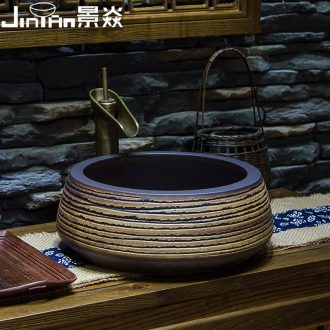 JingYan retro art stage basin of jingdezhen ceramic lavatory basin round antique Chinese on the sink