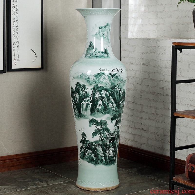 Jingdezhen ceramics of large vases, antique hand-painted carving peony hotel opening sitting room adornment is placed