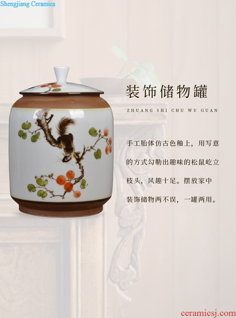 Jingdezhen ceramics hand-painted Chinese storage tank caddy home furnishing articles sitting room porch decoration arts and crafts
