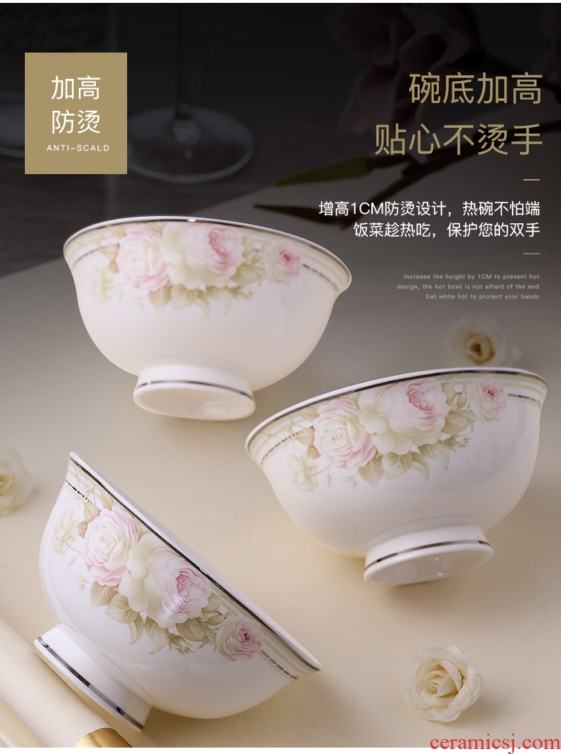 Jingdezhen cutlery set dishes dishes domestic high-grade bone China Chinese creative bowl chopsticks ceramic bowl plate box