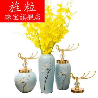Dt creative modern new Chinese style ceramic flower arranging TV wine dried flower vase household the sitting room porch decoration