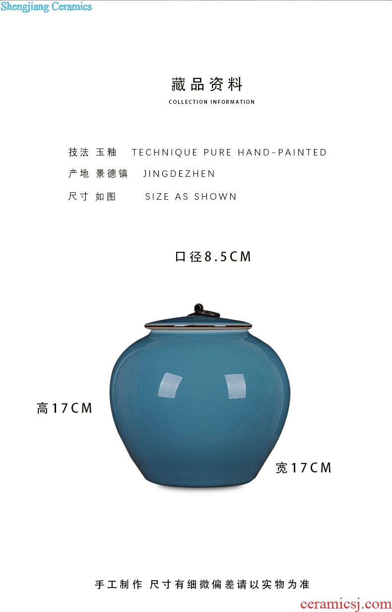 Jingdezhen ceramics ceramic blue storage tank caddy home sitting room place hotel kitchen accessories