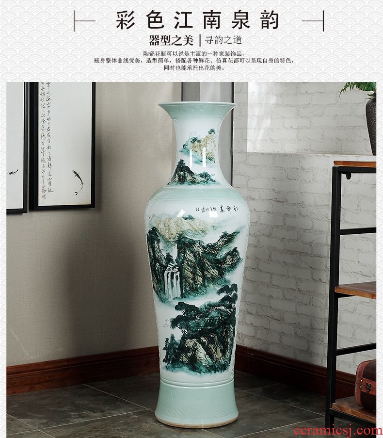 Jingdezhen ceramics of large vases, antique hand-painted carving peony hotel opening sitting room adornment is placed