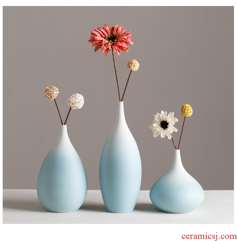 Vase furnishing articles sitting room dry flower arranging flowers small pure and fresh and ceramic home decoration ins wind Nordic sitting room adornment