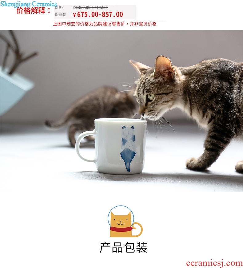 Mark cup creative ceramic cup Nordic ins personality cat cute coffee cup hand-drawn cartoons gifts