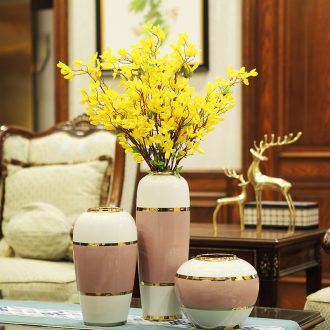 New Chinese style ceramic vase flower arranging dried flowers TV ark place the sitting room porch European contracted postmodern ornament