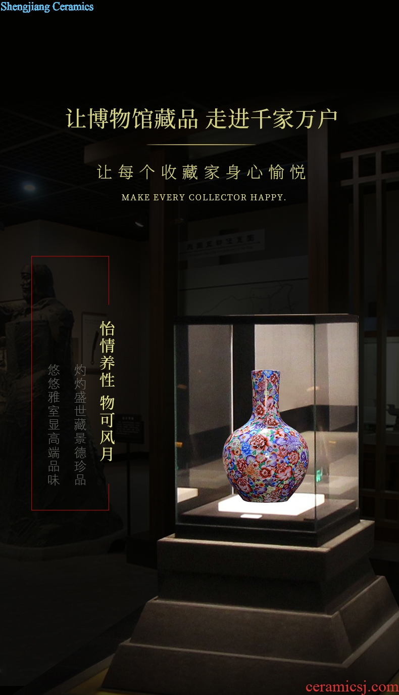 Jingdezhen ceramics archaize qing qianlong enamel colour flower vase the celestial sphere Chinese crafts are sitting room
