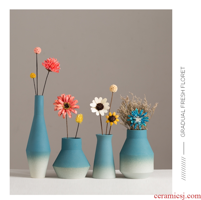 Ceramic dry flower flower bottles of contemporary and contracted sitting room northern Mediterranean European household adornment table flower arranging furnishing articles
