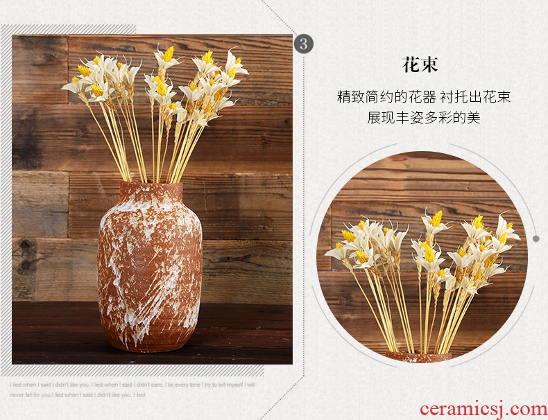 Manual coarse pottery vase Japanese flower implement small ceramic zen flower implement landing place to live in the original flow retro flower receptacle