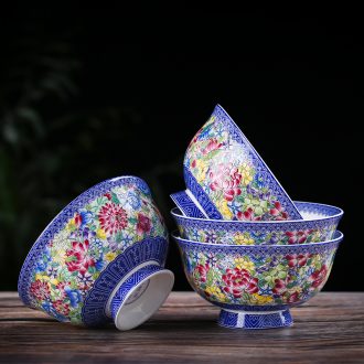 10 5 in jingdezhen porcelain household to eat bone ceramic bowl of rice bowls Chinese antique dishes dishes suit