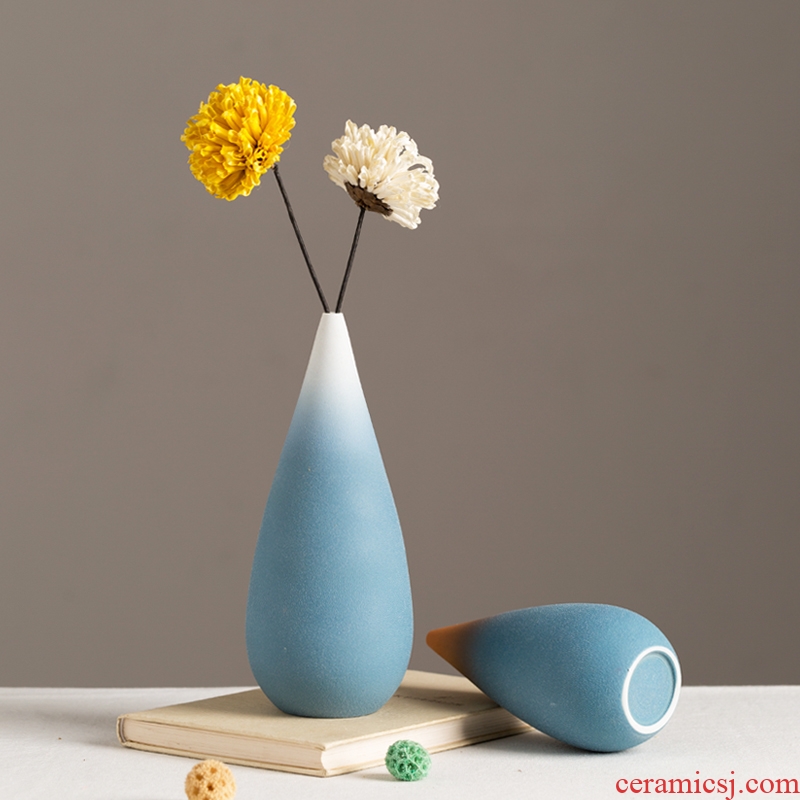 Jingdezhen ceramic vase furnishing articles dry flower arranging flowers small sitting room fresh flower implement contemporary and contracted household adornment in northern Europe