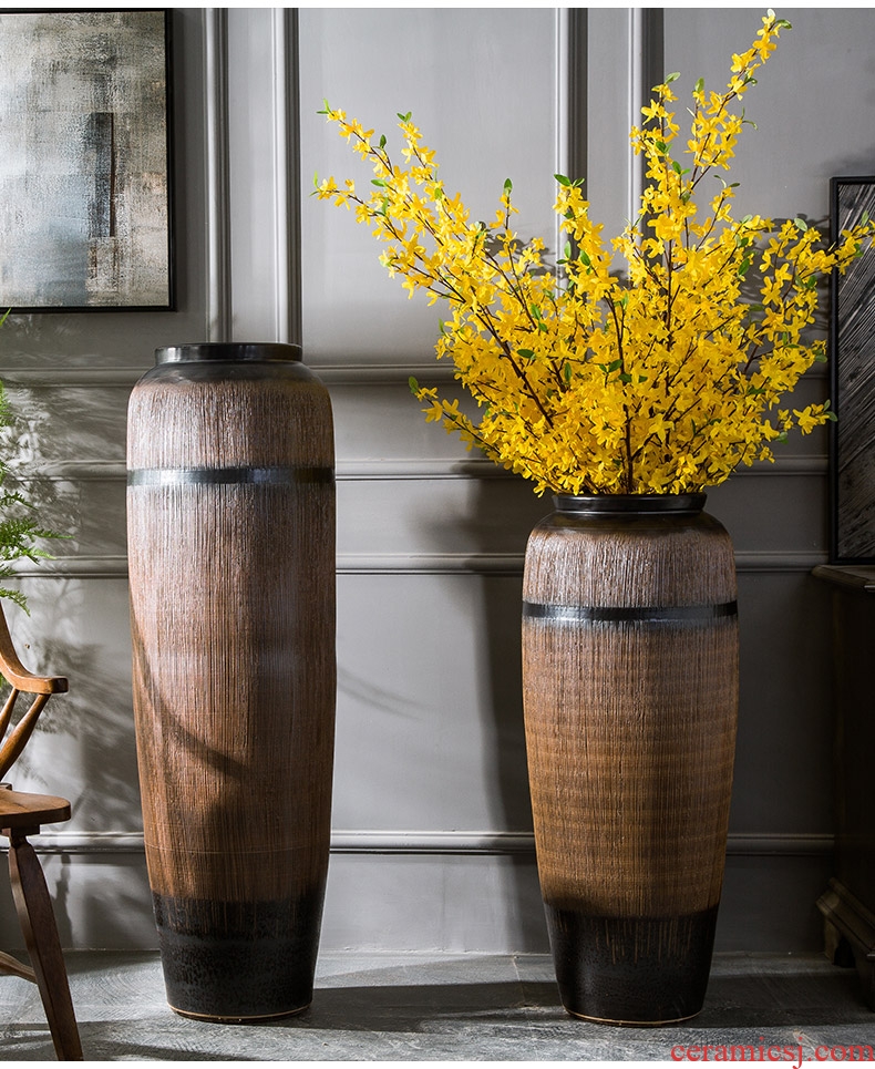 Jingdezhen ceramic hotel villa large vases, flower arrangement sitting room adornment window big POTS furnishing articles flowers