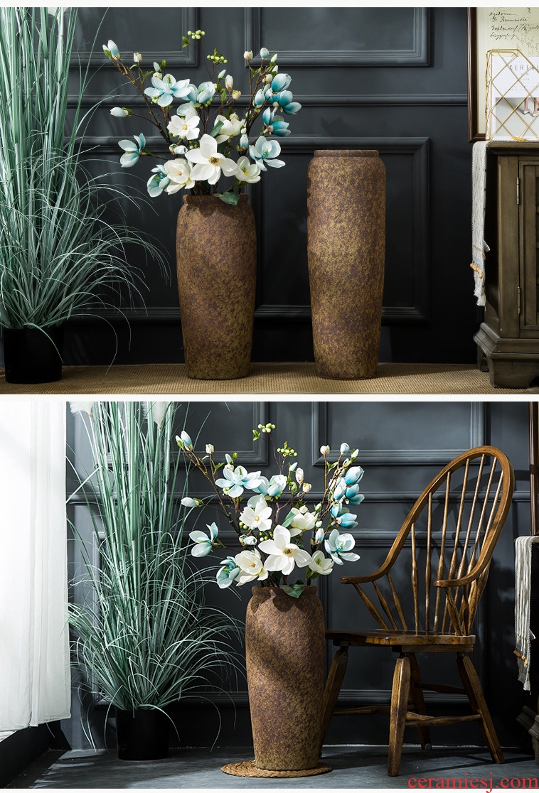 Landing a large vase Chinese style restoring ancient ways is dried flower arranging flowers vases sitting room hotel ceramic furnishing articles do old pottery by hand