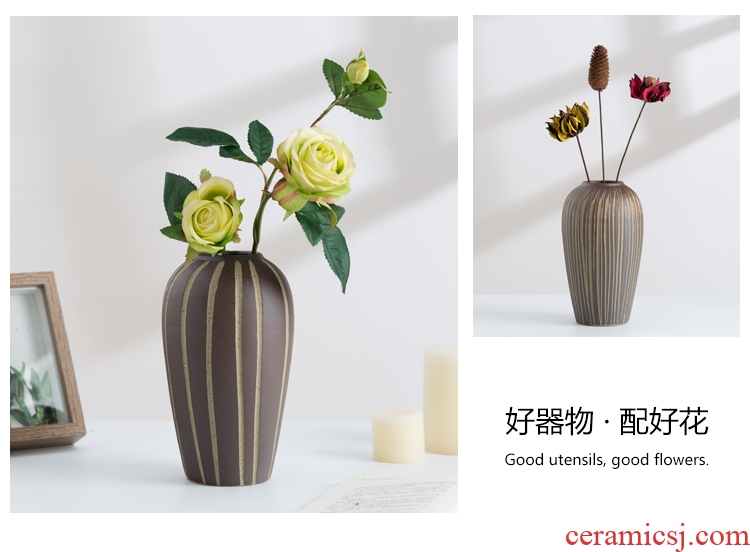 Soil ceramics floret bottle sitting room place dried flower arranging flowers hydroponic flowers home office decorations of Chinese style flower implement