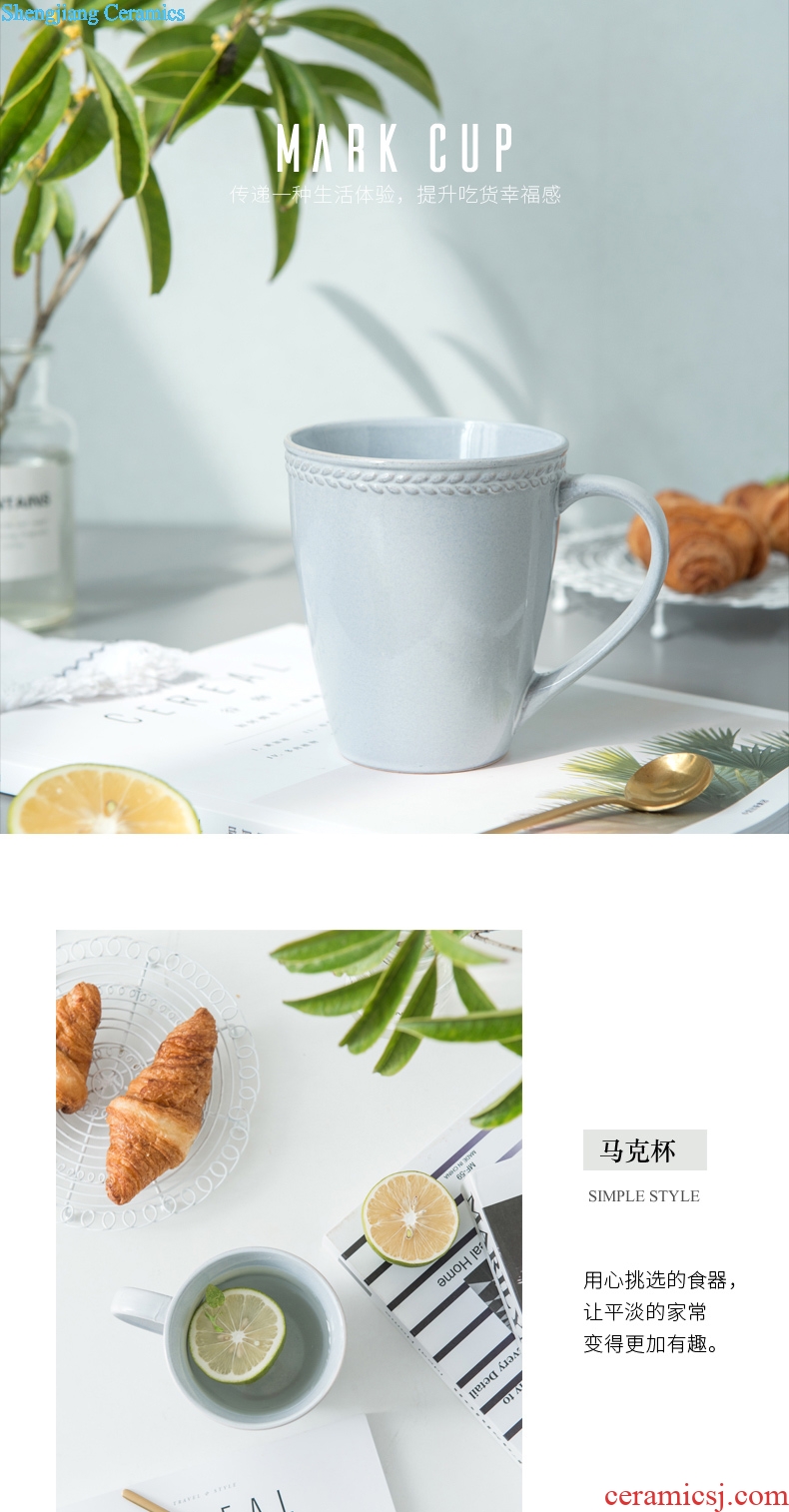 Ijarl Nordic creative ceramic coffee cup breakfast cup drink cup household milk cup mug cup of the sea