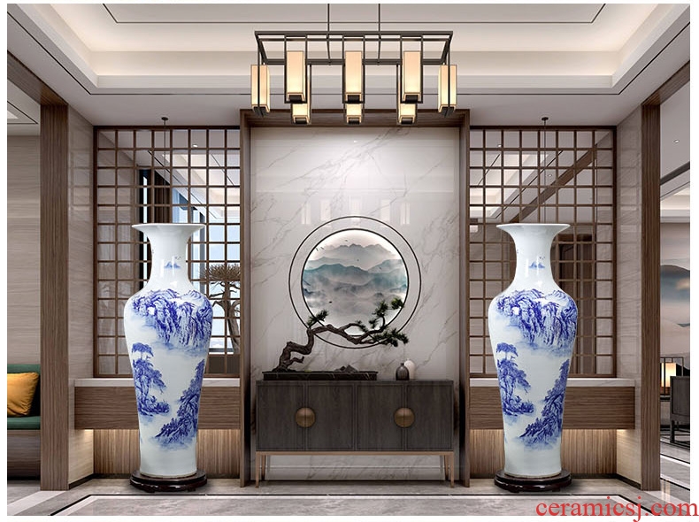 Jingdezhen ceramics of large vases, hand-painted potted european-style flower arrangement sitting room adornment is placed in porch sweets