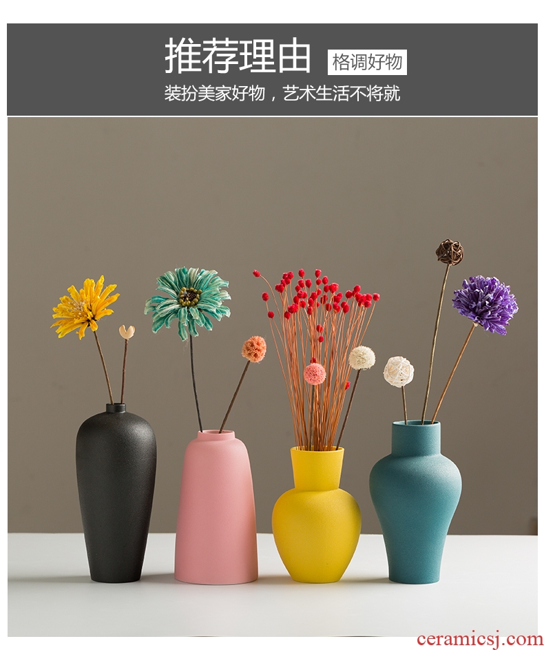 Morandi vase Nordic ceramic sitting room place the dried flower arranging flowers hydroponics creative decorations small and pure and fresh