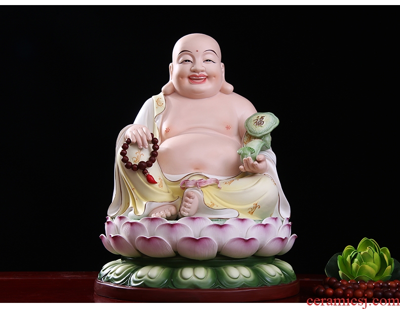 Ee dehua ceramic smiling Buddha maitreya Buddha consecrate household medallion and heavily coloured drawing or pattern opening plutus furnishing articles in the future