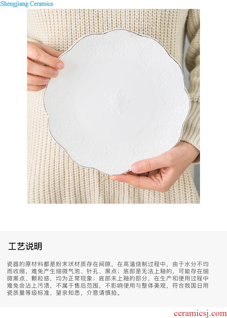 Ijarl million jia creative ceramic plate petals disc flat dish plate beefsteak dish household dumpling dish platter