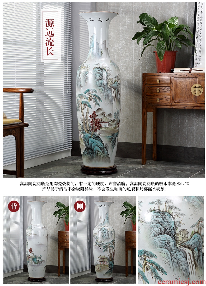 Jingdezhen porcelain vase of large hotel opening new housewarming gift Chinese flower arrangement sitting room adornment is placed