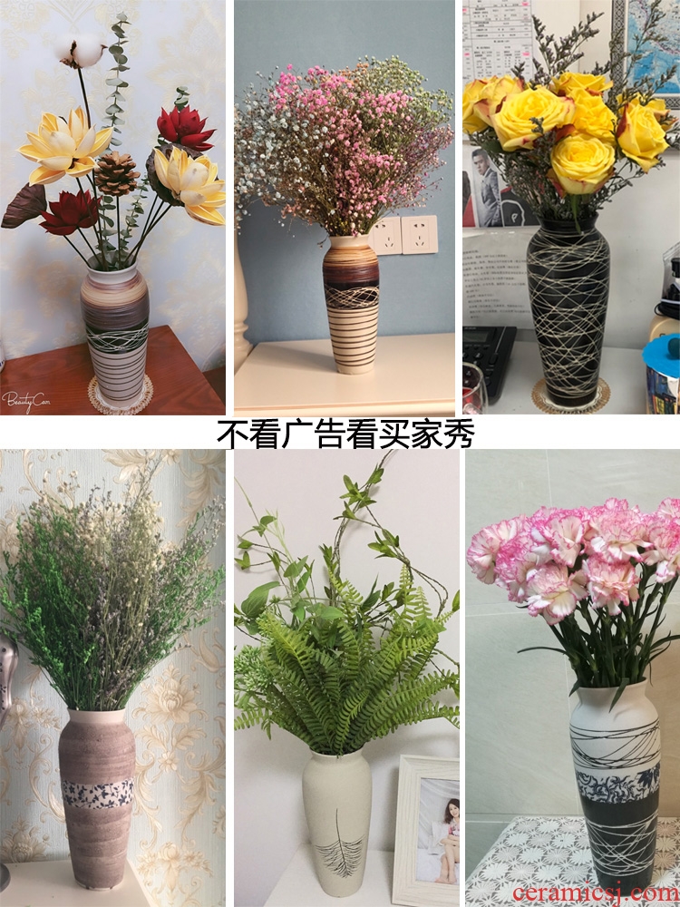 Jingdezhen ceramic dry flower vase household pottery furnishing articles contemporary and contracted Europe type restoring ancient ways is the sitting room is decorated vase