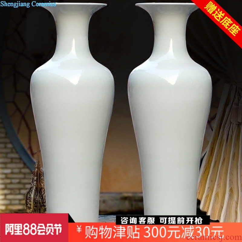 Goddess of mercy bottle of pure white lotus seed bottle vase of porcelain of jingdezhen ceramic landing big vase sitting room big furnishing articles