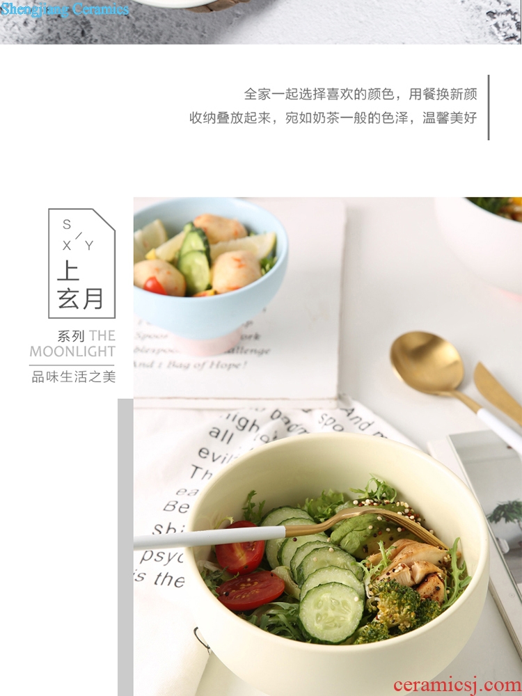 Ijarl million jia creative Korean fresh ceramic salad bowl bowl household utensils lovely xuan month noodles in soup bowl