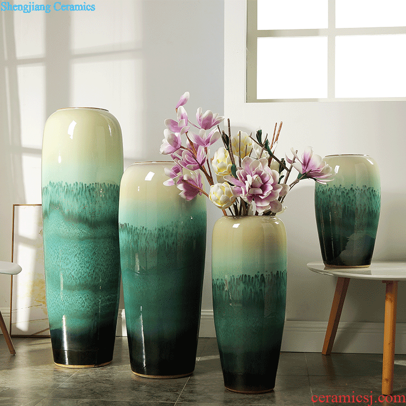 Nordic landing big vase furnishing articles European contemporary and contracted hotel ceramic emerald green stores sitting room adornment flower arrangement