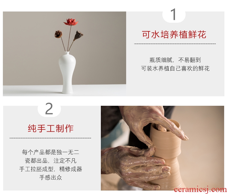 Jingdezhen ceramic furnishing articles contemporary and contracted sitting room porch TV ark dried flower adornment ikea small white vase