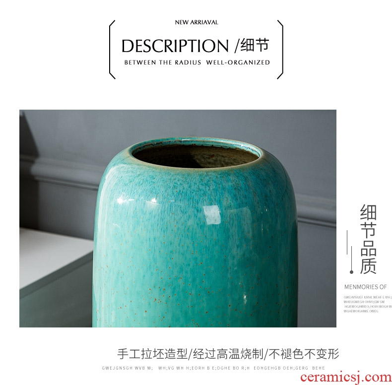 Jingdezhen dried flower vase landing large ceramic sitting room porch European contemporary and contracted style flower arranging furnishing articles