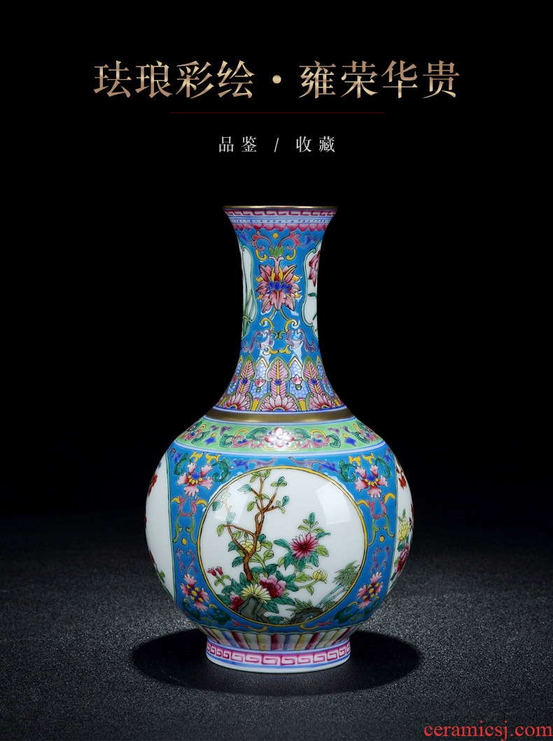 Jingdezhen ceramics archaize qing qianlong enamel colour dress hand-painted vases, Chinese style living room decorations furnishing articles
