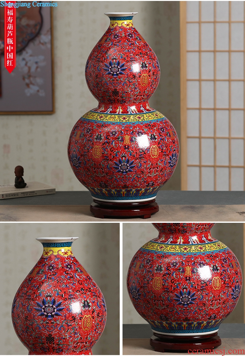 Jingdezhen ceramics big vase live TV ark gourd landing place to live in the sitting room porch decoration