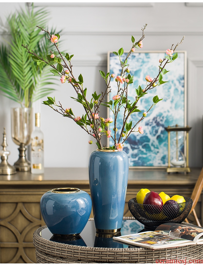 European vase modern simulation flower arranging furnishing articles contracted sitting room porch TV ark household ceramic jewelry dried flowers