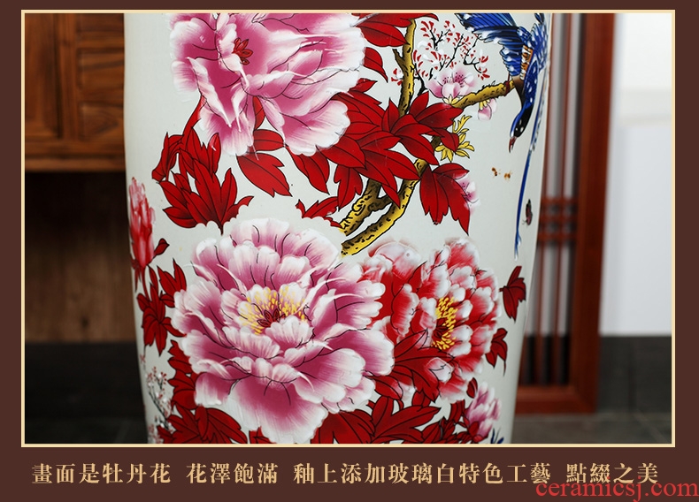 Jingdezhen ceramics of large vase hotel moved into Chinese flower arrangement sitting room adornment is placed